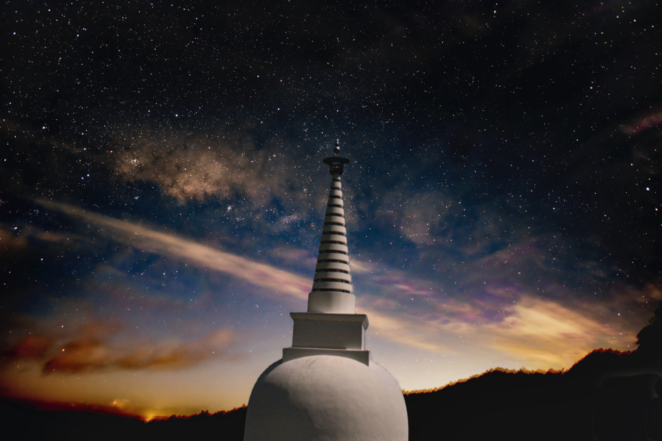 Stupa and stars