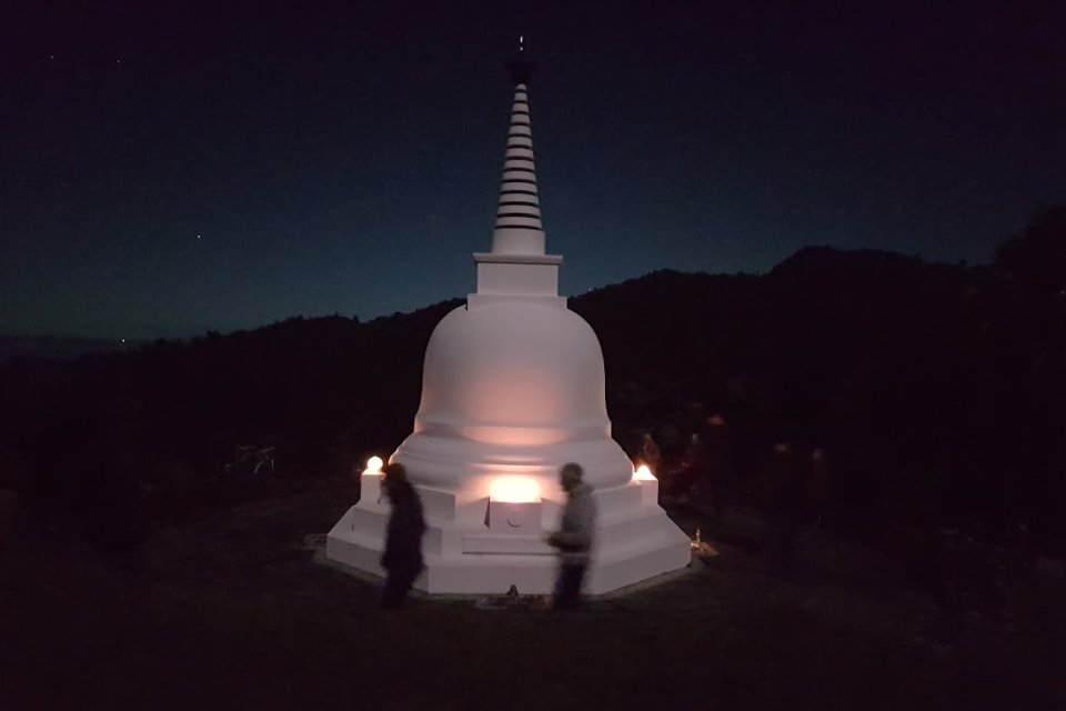 Stupa at night