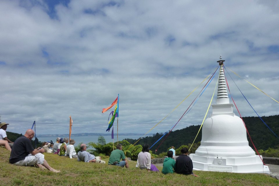 Stupa with people