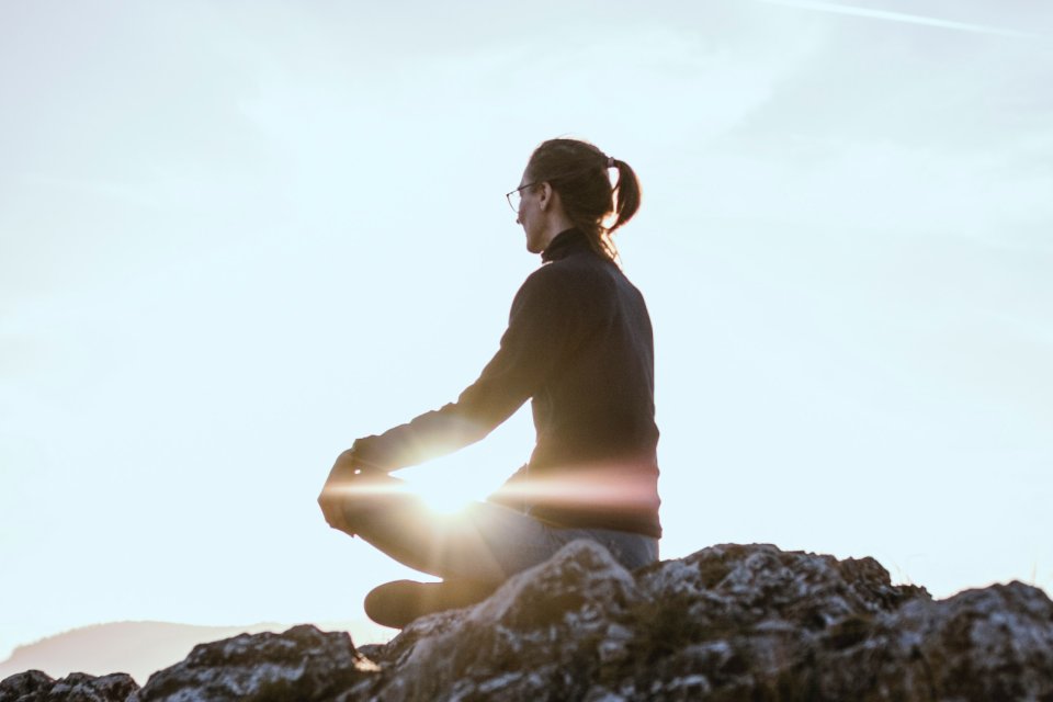 woman on rock