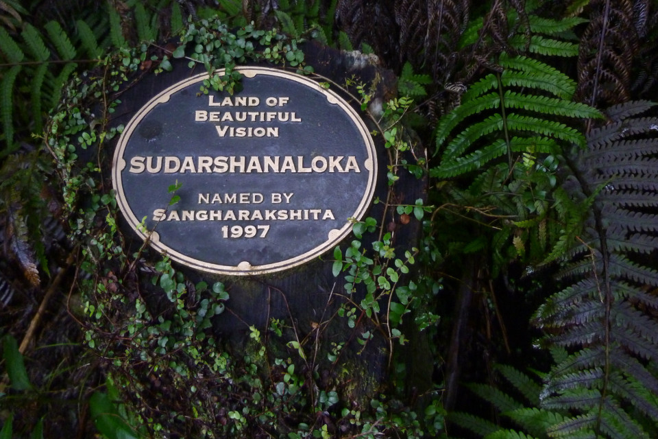 commemorative plaque Bhante naming Sudarshanaloka