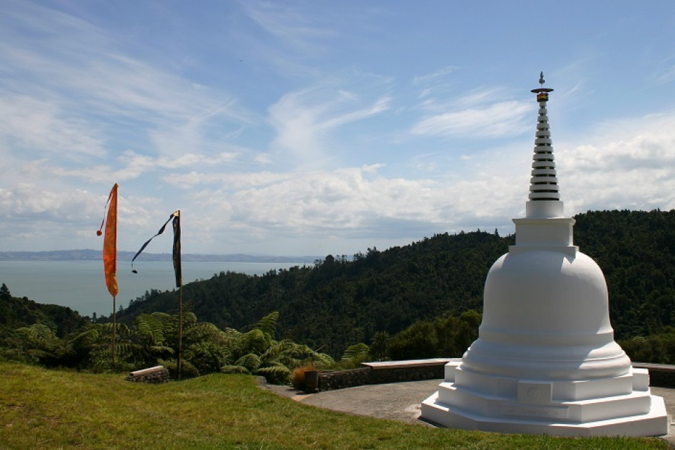 The stupa at Sudarshanaloka