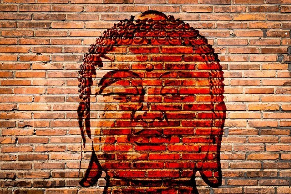 buddha on wall