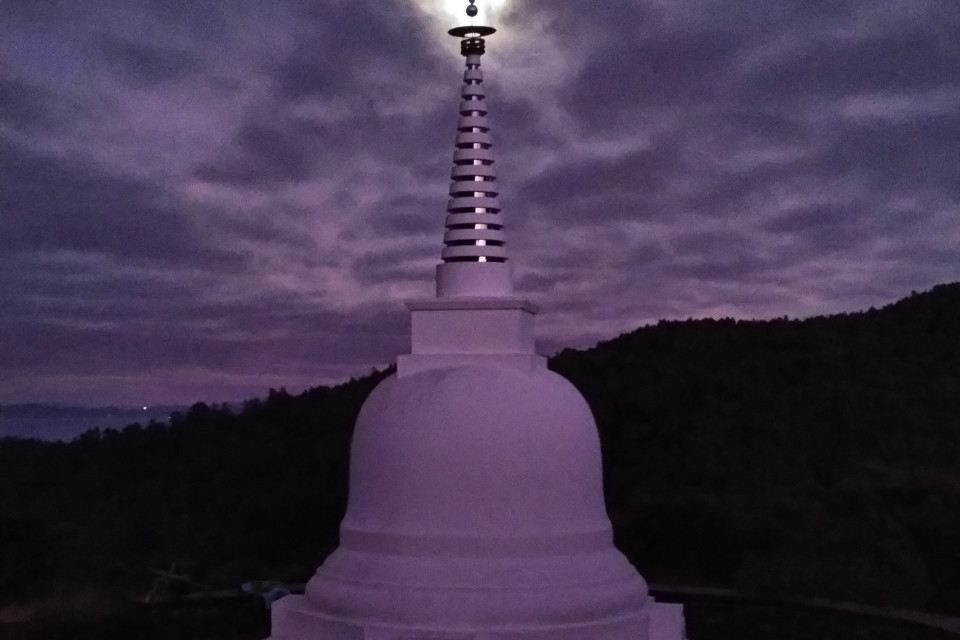 Stupa at night